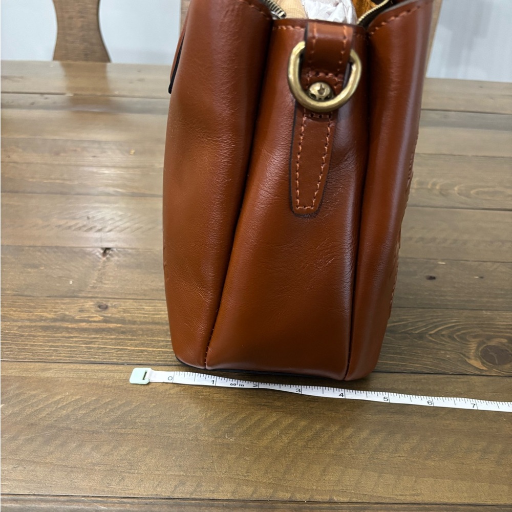 Patricia Nash Empoli Rose Tooled Leather Satchel - Picture 12 of 13